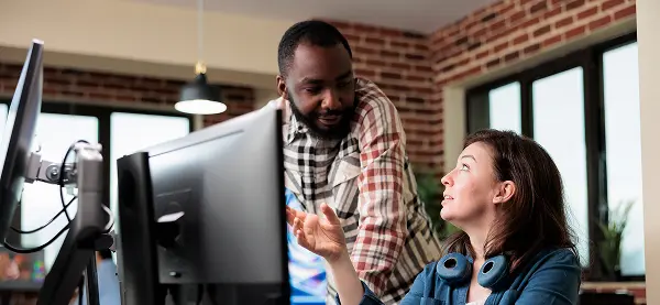 Colleagues working together